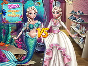Elsa Mermaid Vs Princess